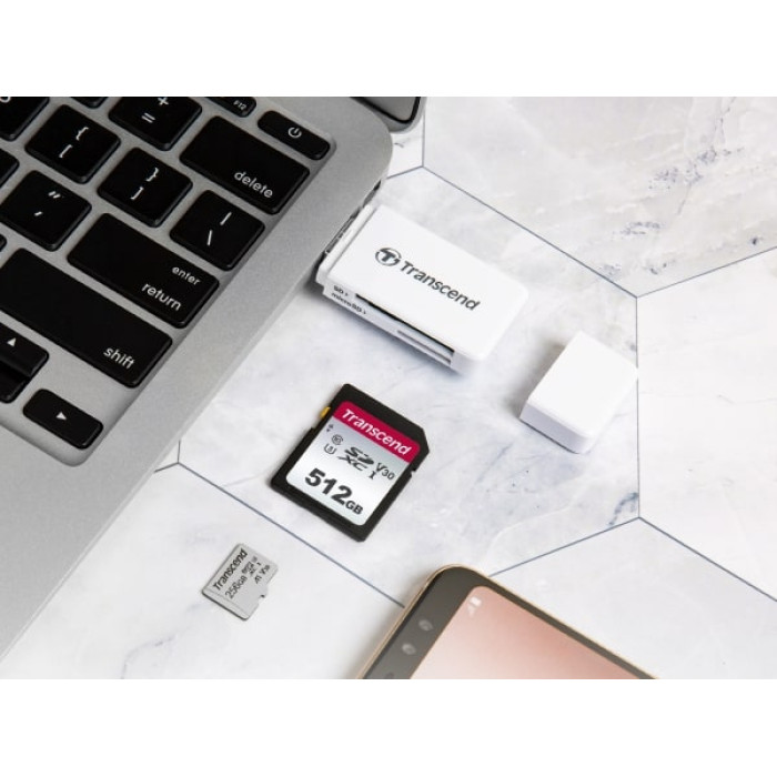 Кардрідер Transcend USB 3.1 Type-A > microSD/SD Білий