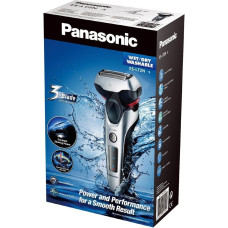 Бритва електр. Panasonic сіткова, 13000 об/хв,  бритв.головок-3, Li-Ion, сух.+волог., тример, сірий