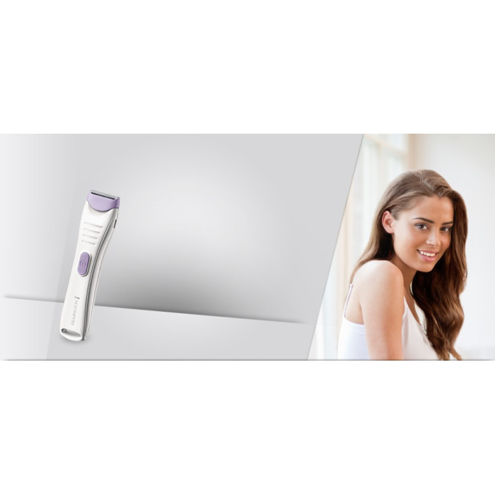 Тример Remington, для тіла та інтимних зон Smooth&Silky, акум., насадок-2, для жінок, кейс, сталь, фіолетовий