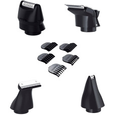 Набір для стрижки Remington Groom Kit, для бороди, вусів, голови і носа, акум., насадок-10, титан.напил., чорний