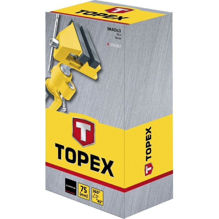 Лещата TOPEX, поворотні, алюмінієві, кут 45°, поворот 360°, 75мм, 0.85кг