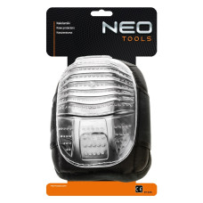 Наколінники захисні Neo Tools, пластмасова накладка, гелеві вставки, на липучці, міцність на прокол до 100Н, чорний