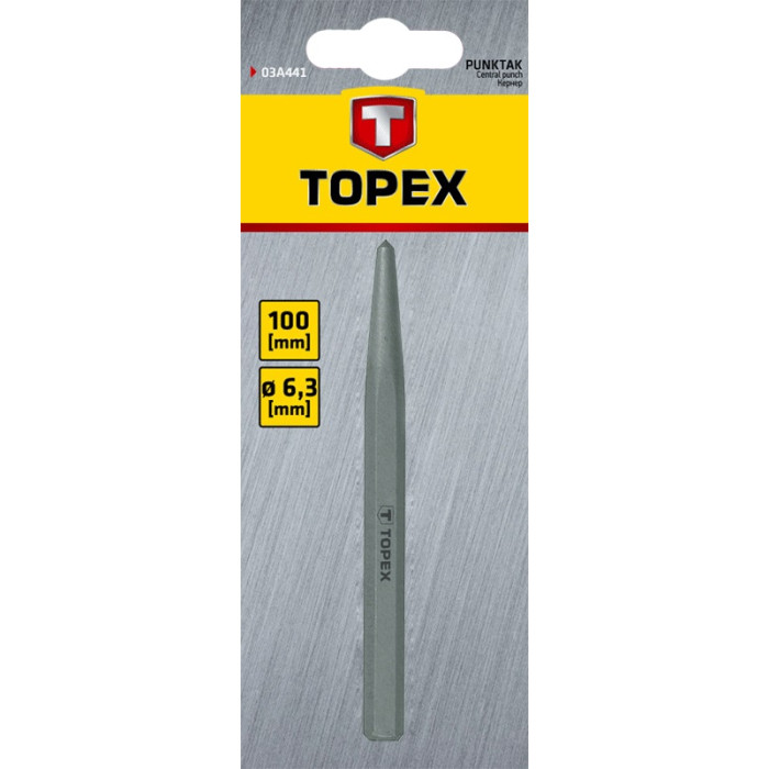 Кернер TOPEX, 6.3х100мм, легована сталь