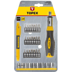 Набір торцевих головок та біт TOPEX, 2 бітотримача, CrV