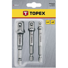 Перехідник TOPEX, набір 3шт, 1/4",3/8",1/2", для торцевих головок