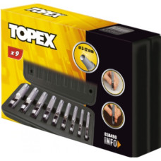 Пробійник круглих отворів TOPEX, набір 9шт, 3-12мм, 195мм, кейс