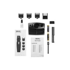 Тример WAHL Mustache&Beard, для бороди і вусів, ААx2, в комплекті, роторний мотор, насадок-4, гребінець, підставка, сталь, чорний