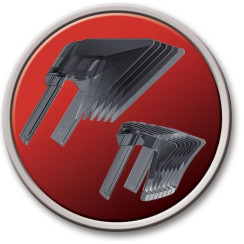 Машинка для стрижки Remington Pro Power Precision Steel, мережа+акум., роторний мотор, насадок-2, сталь, чорний
