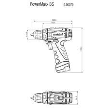 Шурупокрут-дриль акумуляторний Metabo PowerMaxx BS 10.8В 2x2.0А·год 17·34Нм 0-360·0-1400об·хв 0.95кг