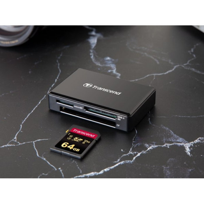 Кардрідер Transcend USB 3.1 Type-A > microSD/SD/CF UHS-II Чорний
