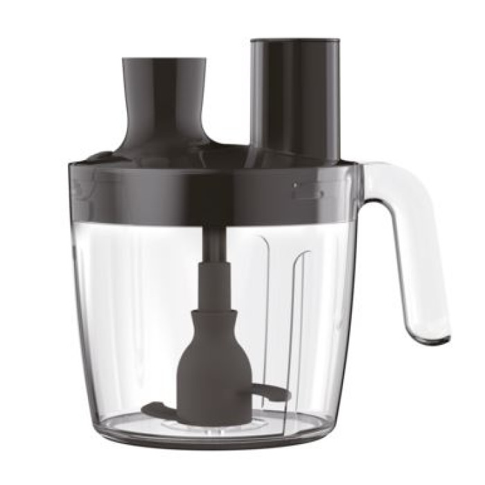 Блендер Tefal заглибний Quickchef Quartzite, 1000Вт, 8в1, чаша-800мл, чопер-500мл, спиралайзер, турборежим, сіро-чорний