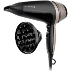 Фен Remington Thermacare Pro, 2100Вт, 3 режими, дифузор,турмалінова  іоніз-я, хол. обдув, чорно-коричневий