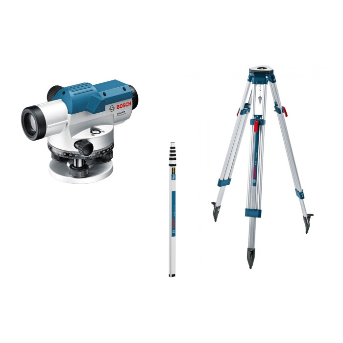Нівелір оптичний Bosch Professional GOL 26 D, до 100м, ±1.6мм/30м, зум х26, + BT160 + GR500,1.5кг