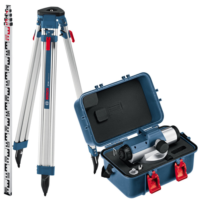 Нівелір оптичний Bosch Professional GOL 26 D, до 100м, ±1.6мм/30м, зум х26, + BT160 + GR500,1.5кг