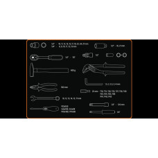 Набір інструментів Neo Tools, 1/2", 1/4", 56шт, універсальний, CrV