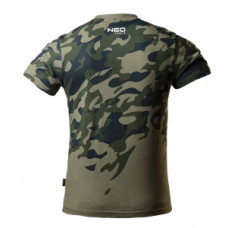 Футболка робоча Neo Tools Camo, 100% бавовна, візерунок моро, XXL(56), оливковий