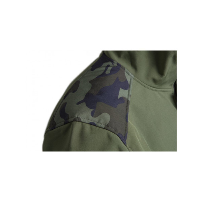 Куртка робоча Neo Tools Camo, матеріал Softshell, підкладка фліс, вітро та водонепроникна, капюшон, XXL(56), оливковий