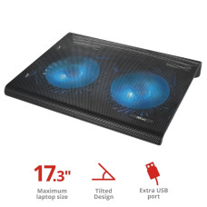 Підставка для ноутбука Trust Azul, до 17.3", 2xUSB-A, BLUE LED, чорний