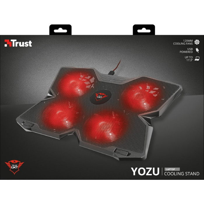 Підставка для ноутбука Trust GXT 278 Yozu, до 17.3", RED LED, чорний
