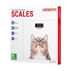 Ваги Ardesto підлогові Cat, 150кг, AAAx2 в комплекті, скло, багатокольорові