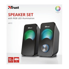 Акустична система Trust Arys 2.0, 14Вт, USB/AUX, RGB, чорний