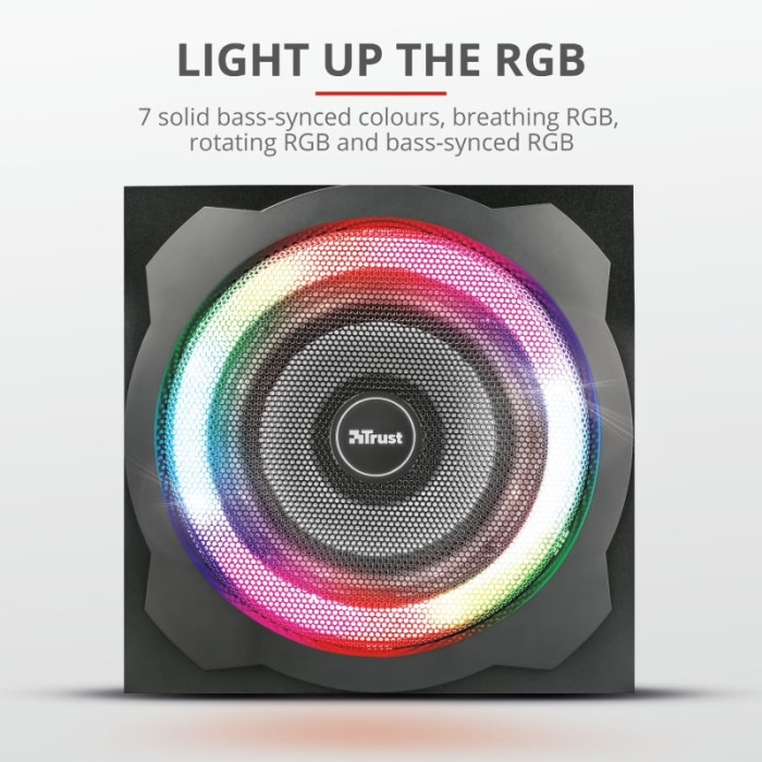 Акустична система Trust GXT 629 Tytan 2.1, 60Вт, AUX, RGB, чорний