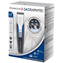 Набір для стрижки Remington G4 Graphite series, для бороди, вусів, голови, носа і тіла, мережа+акум., насадок-7, сталь, чорно-білий