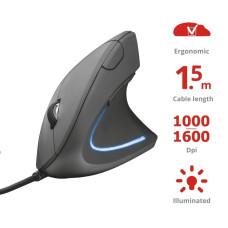 Миша Trust Verto Ergonomic, USB-A, чорний
