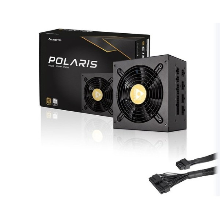 Блок живлення CHIEFTEC Polaris  (750W), >90%, 80+ Gold, 120мм, 1xMB 24pin(20+4), 2xCPU 8pin(4+4), 3xMolex, 8xSATA, 4xPCIe 8pin(6+2), Fully Modular