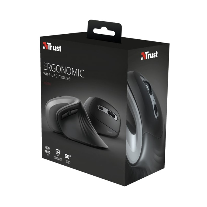Миша Trust Verro Ergonomic, WL, чорний