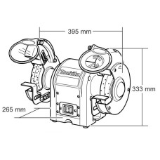 Верстат заточувальний Makita GB 801 500Вт коло 205мм 2850об·хв 19.9кг