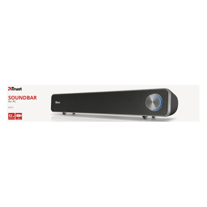 Акустична система Trust Arys Саундбар, USB/AUX, чорний