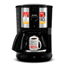 Кавоварка Tefal крапельна Subito Mug 1.25л, мелена, чорно-сріблястий