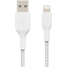 Кабель USB-A > Lightning заряджання/синхронізації Belkin 1м, 12Вт, плетений, білий