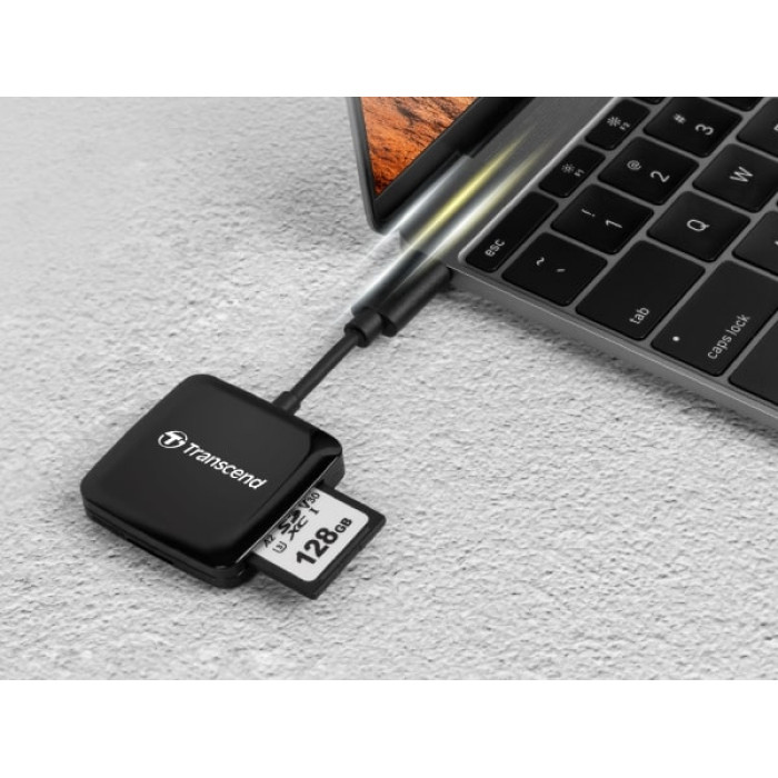 Кардрідер Transcend USB 3.2 Type-C > microSD/SD Чорний