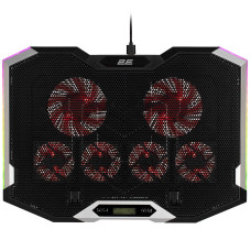 Підставка для ноутбука 2E GAMING CPG-004, до 15.6", 2xUSB-A, LCD/phone holder, RGB, чорний