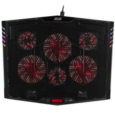 Підставка для ноутбука 2E GAMING CPG-005, до 17.3", 2xUSB-A, LCD/phone holder, RGB, чорний