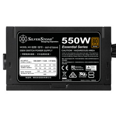 Блок живлення SilverStone Strider Essential  (550W), >85%, 80+ Bronze, 120мм, 1xMB 24pin(20+4), 1xCPU 8pin(4+4), 3xMolex, 6xSATA, 2xPCIe 8pin(6+2)