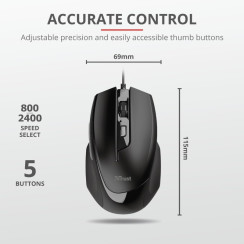 Миша Trust Voca, USB-A, чорний