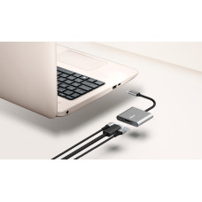 Хаб Trust Dalyx 3-in-1 USB-С > USB-А 3.2/USB-С/HDMI, Алюміній, 0.1м, чорний