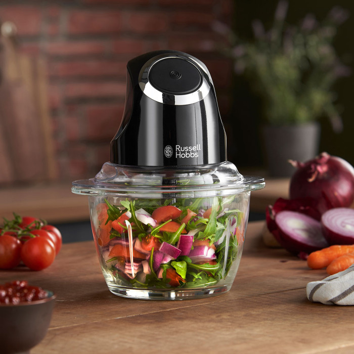 Подрібнювач Russell Hobbs Matte Black, 200Вт, чаша-500мл, скло, корпус-пластик, чорний