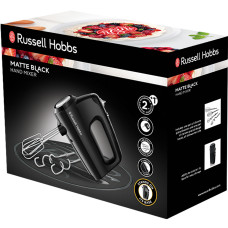 Міксер Russell Hobbs ручний Matte Black 350Вт, насадки-4, турборежим, чорний