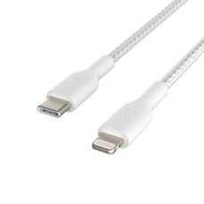 Кабель USB-C > Lightning заряджання/синхронізації Belkin 1м, 30Вт, Type-C, плетений, білий
