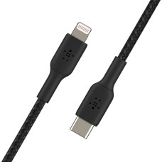 Кабель USB-C > Lightning заряджання/синхронізації Belkin 1м, 30Вт, Type-C, плетений, чорний