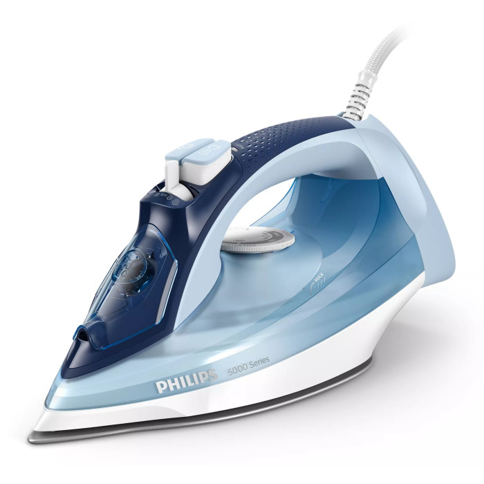 Праска Philips 5000 Series, 2400Вт, 320мл, паровий удар -180гр, постійна пара - 45гр, керам. підошва, голубий