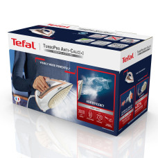 Праска Tefal TurboPro Anti-Calc, 3000Вт, 300мл, паровий удар -270гр, постійна пара - 50гр, керам. підошва, біло-бежевий