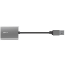 Кардрідер Trust Dalyx USB-A 3.2 > SD/microSD, Алюміній, 0.08м, Сірий