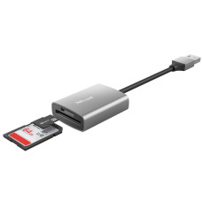 Кардрідер Trust Dalyx USB-A 3.2 > SD/microSD, Алюміній, 0.08м, Сірий