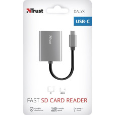 Кардрідер Trust Dalyx USB-С > SD/microSD, Алюміній, 0.08м, Сірий