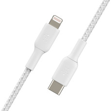 Кабель USB-C > Lightning заряджання/синхронізації Belkin 2м, 30Вт, Type-C, плетений, білий
